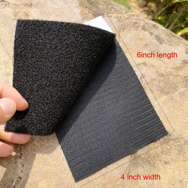 Ywhomal 4-Pair 4x6 inch Upgrade Hook Loop Tape Double-Side Adhesive Strips Mounting Sticky Fastener Backing Tape Waterproof for Indoor Outdoor Home School Office Use - Image 2